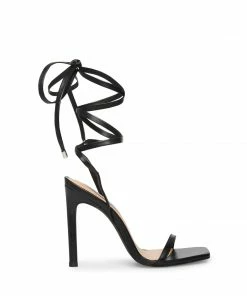 SteveMadden UPLIFT BLACK LEATHER WOMEN’S SHOES