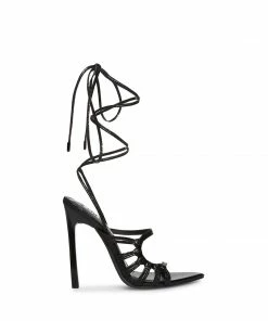 SteveMadden WOMEN’S SHOES WHITNEY BLACK SNAKE