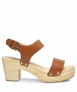 SteveMadden FABEE COGNAC LEATHER WOMEN’S SHOES