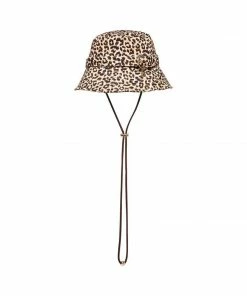 STEVEMADDEN DRAWSTRING BUCKET HAT LEOPARD
