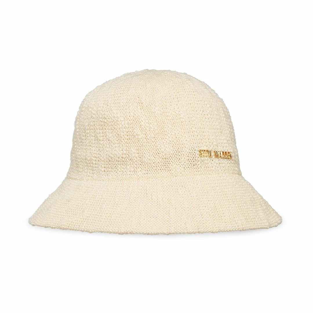 STEVEMADDEN MOLDED POLY YARN BUCKET HAT CREAM ACCESSORIES