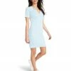 STEVEMADDEN COLLARED RIBBED DRESS LIGHT BLUE