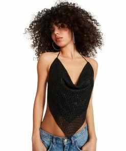 SteveMadden BARELY THERE RHINESTONE HALTER BLACK