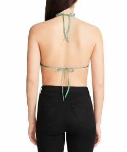 SteveMadden BARELY THERE RHINESTONE HALTER GREEN Rhinestones