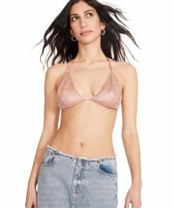 STEVEMADDEN RHINESTONE BIKINI TOP PINK