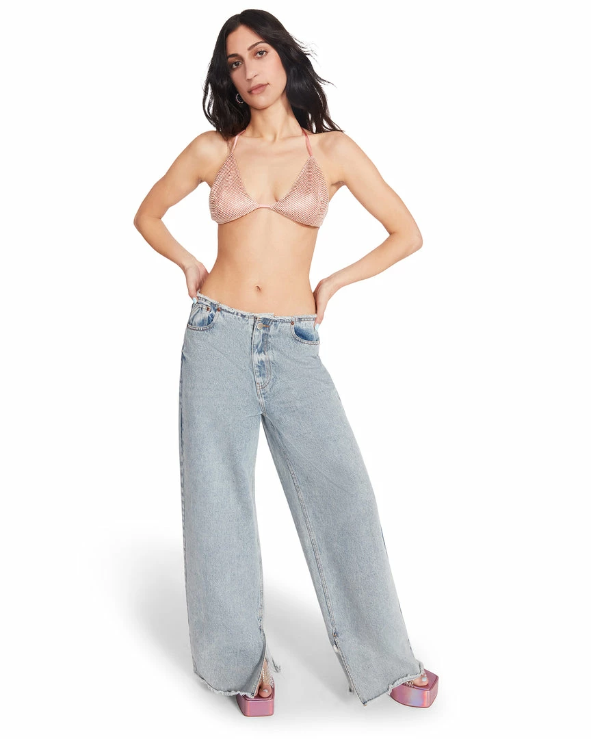 STEVEMADDEN RHINESTONE BIKINI TOP PINK