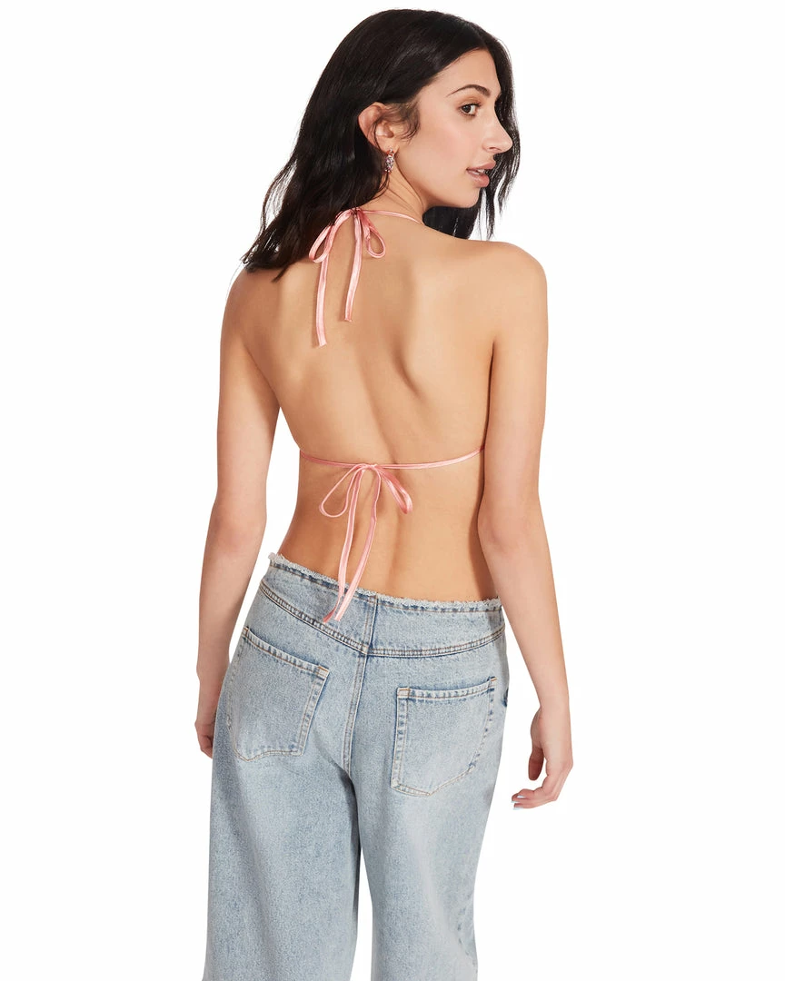 STEVEMADDEN RHINESTONE BIKINI TOP PINK