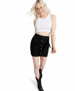 SteveMadden WESTWORLD FRINGE SKIRT BLACK