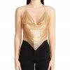 SteveMadden BARELY THERE METAL HALTER TOP GOLD Rhinestones