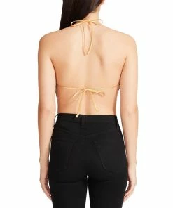 SteveMadden BARELY THERE METAL HALTER TOP GOLD Rhinestones