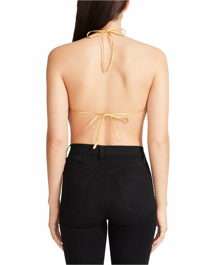 SteveMadden BARELY THERE METAL HALTER TOP GOLD Rhinestones