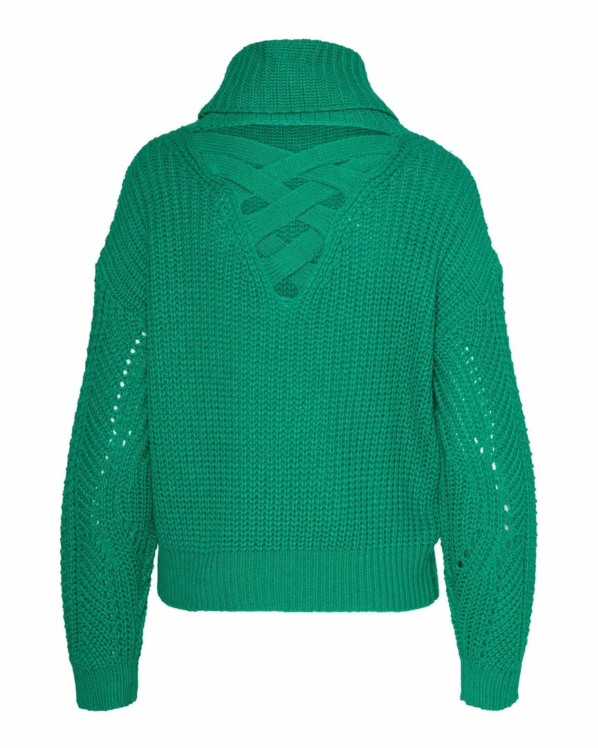SteveMadden WOMEN'S CLOTHING CROSS BACK TURTLENECK SWEATER GREEN