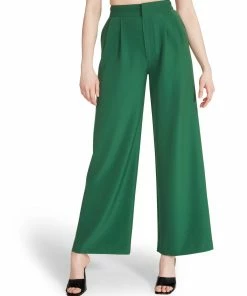 SteveMadden HIGH WAISTED TROUSER GREEN WOMEN'S CLOTHING