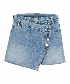 STEVEMADDEN ASYMMETRICAL DENIM SKORT