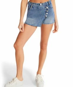 STEVEMADDEN ASYMMETRICAL DENIM SKORT