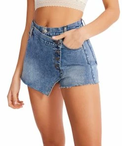 STEVEMADDEN ASYMMETRICAL DENIM SKORT