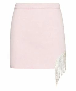 STEVEMADDEN Rhinestones RHINESTONE FRINGE SKIRT PINK
