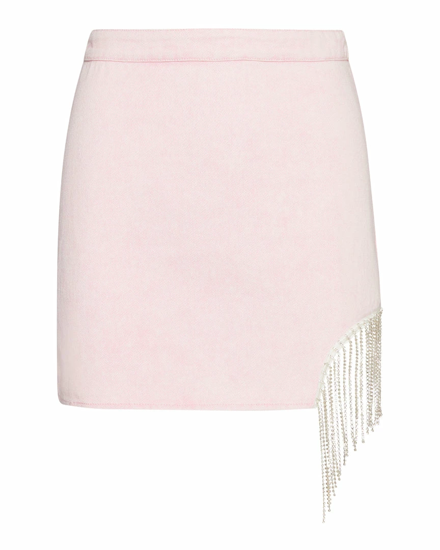 STEVEMADDEN Rhinestones RHINESTONE FRINGE SKIRT PINK