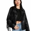 SteveMadden FRINGE JACKET BLACK