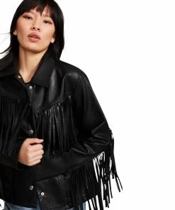 SteveMadden FRINGE JACKET BLACK