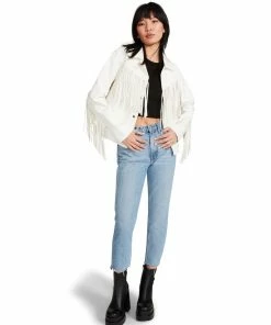 SteveMadden FRINGE JACKET WHITE