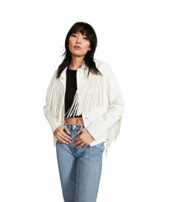 SteveMadden FRINGE JACKET WHITE