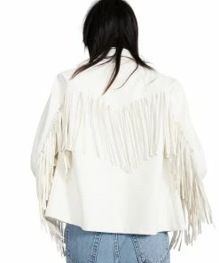 SteveMadden FRINGE JACKET WHITE