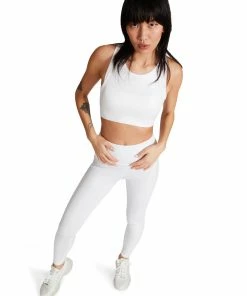 SteveMadden IRIDESCENT SPORTS BRA WHITE WOMEN'S CLOTHING