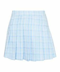 STEVEMADDEN PLEATED MINI SKIRT BLUE WOMEN'S CLOTHING