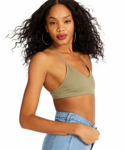 STEVEMADDEN ROO MESH BRALETTE OLIVE