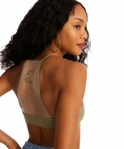 STEVEMADDEN ROO MESH BRALETTE OLIVE