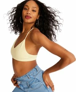 STEVEMADDEN WOMEN'S CLOTHING ROO MESH BRALETTE YELLOW