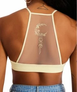 STEVEMADDEN WOMEN'S CLOTHING ROO MESH BRALETTE YELLOW