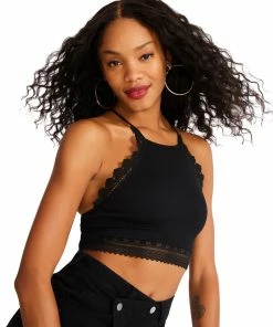 STEVEMADDEN Shop All LOLA CROCHET BRALETTE BLACK