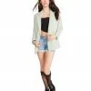 STEVEMADDEN WOMEN'S CLOTHING BOYFRIEND BLAZER GREY SAGE