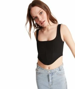 STEVEMADDEN CORSET TOP BLACK