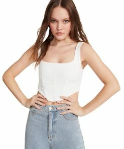STEVEMADDEN CORSET TOP WHITE
