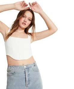 STEVEMADDEN CORSET TOP WHITE