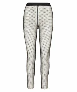 SteveMadden MESH RHINESTONE PANTS BLACK