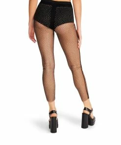 SteveMadden MESH RHINESTONE PANTS BLACK