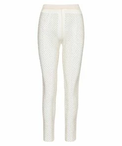 SteveMadden Rhinestones MESH RHINESTONE PANTS IVORY