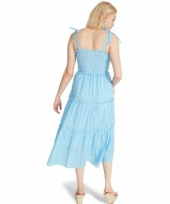 STEVEMADDEN GINGHAM MIDI DRESS BLUE