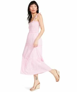 STEVEMADDEN GINGHAM MIDI DRESS PINK
