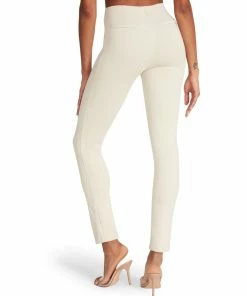 STEVEMADDEN SLIT FRONT PANT BEIGE WOMEN'S CLOTHING