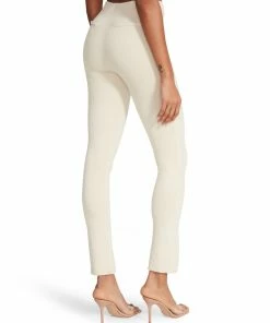 STEVEMADDEN SLIT FRONT PANT BEIGE WOMEN'S CLOTHING