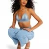 STEVEMADDEN WOMEN'S CLOTHING DENIM BRALETTE