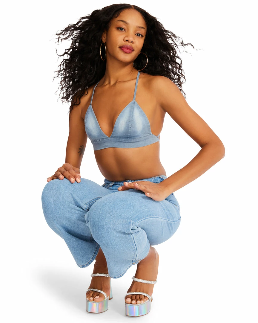 STEVEMADDEN WOMEN'S CLOTHING DENIM BRALETTE