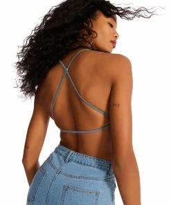 STEVEMADDEN WOMEN'S CLOTHING DENIM BRALETTE