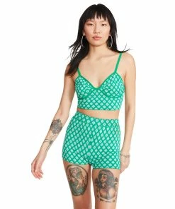 STEVEMADDEN KNIT CROP SET GREEN WOMEN'S CLOTHING