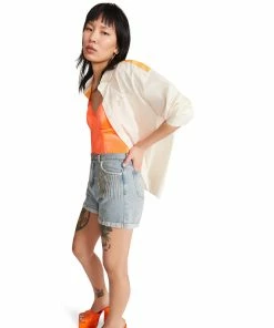 STEVEMADDEN COLORBLOCKED BUTTON UP ORANGE